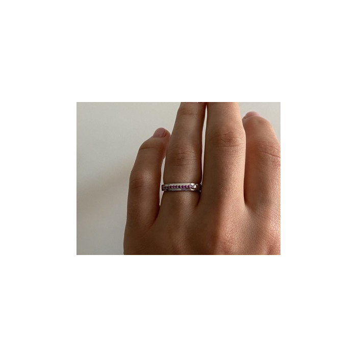 925 Sterling Silver Pink Spinel Ring Size 6