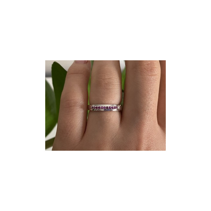 925 Sterling Silver Pink Spinel Ring Size 6
