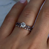 14K Rose Gold Sapphire & Diamond Set of Rings Size 7