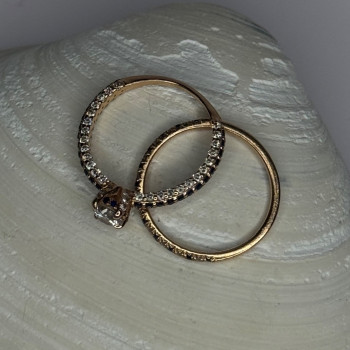 14K Rose Gold Sapphire & Diamond Set of Rings Size 7