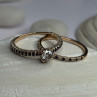 14K Rose Gold Sapphire & Diamond Set of Rings Size 7
