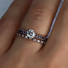 14K Rose Gold Sapphire & Diamond Set of Rings Size 7