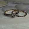 14K Rose Gold Sapphire & Diamond Set of Rings Size 7