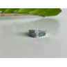 925 Sterling Silver Aquamarines Ring Size 8