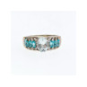925 Sterling Silver Aquamarines Ring Size 8