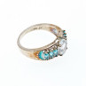925 Sterling Silver Aquamarines Ring Size 8