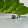 925 Sterling Silver Aquamarines Ring Size 8