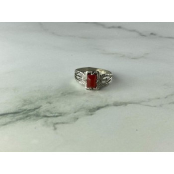 Vintage 925 Sterling Silver Agate Ring Size 5.5