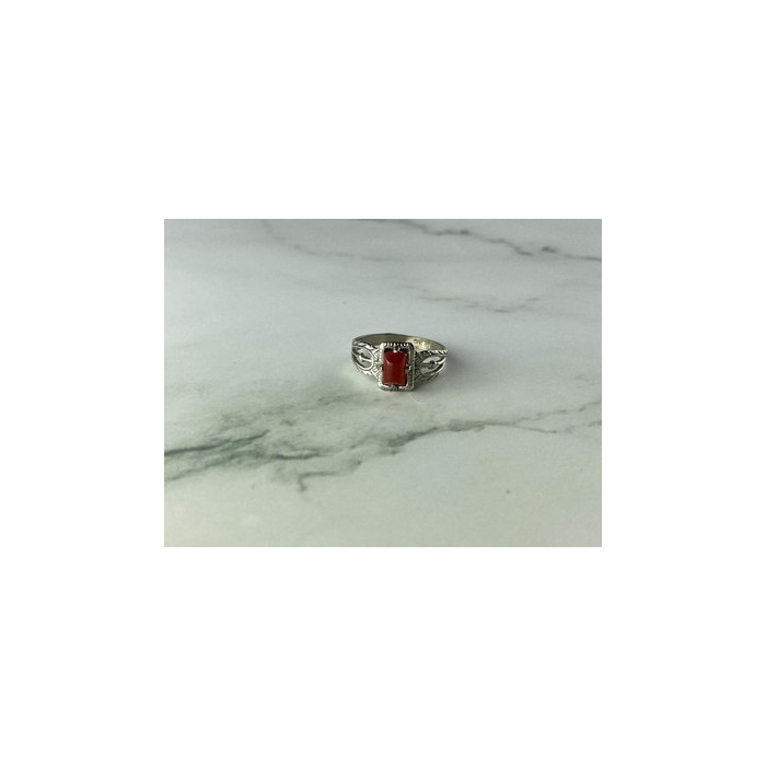 Vintage 925 Sterling Silver Agate Ring Size 5.5