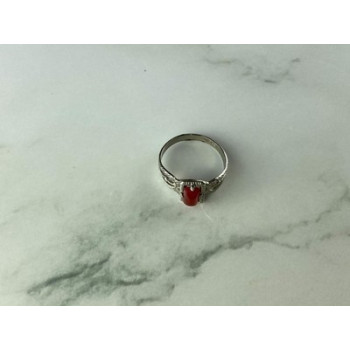 Vintage 925 Sterling Silver Agate Ring Size 5.5