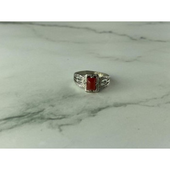 Vintage 925 Sterling Silver Agate Ring Size 5.5