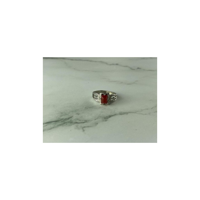 Vintage 925 Sterling Silver Agate Ring Size 5.5