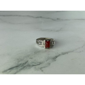 Vintage 925 Sterling Silver Agate Ring Size 5.5