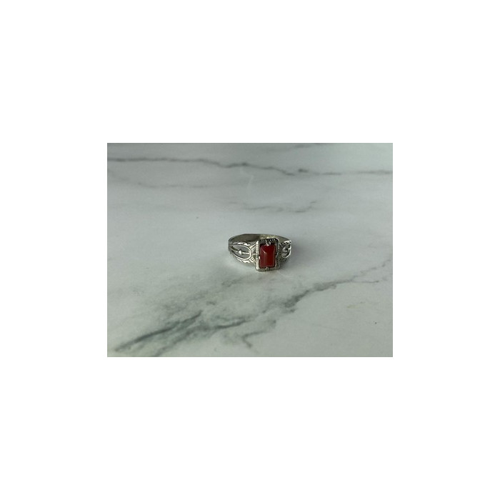 Vintage 925 Sterling Silver Agate Ring Size 5.5