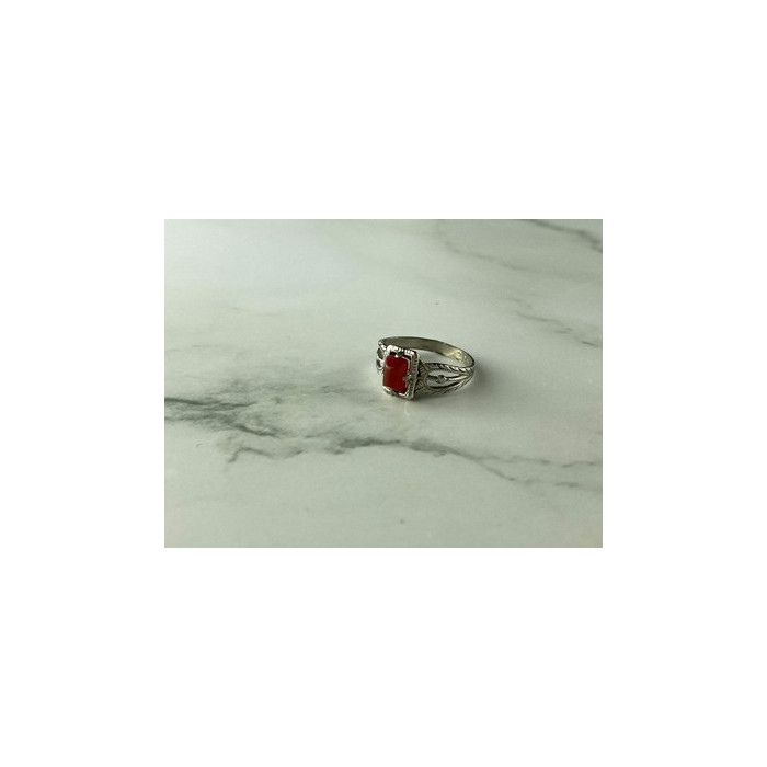 Vintage 925 Sterling Silver Agate Ring Size 5.5