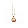 14K YELLOW GOLD PEARL & DIAMONDS CHAIN WITH PENDANT