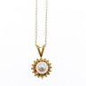 14K Yellow Gold Pearl & Diamonds Chain With Pendant