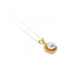 14K YELLOW GOLD PEARL & DIAMONDS CHAIN WITH PENDANT