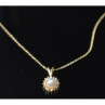 14K Yellow Gold Pearl & Diamonds Chain With Pendant