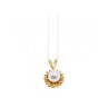 14K YELLOW GOLD PEARL & DIAMONDS CHAIN WITH PENDANT