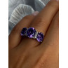 925 Sterling Silver Shiny Amethyst Ring Size 7