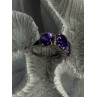 925 Sterling Silver Shiny Amethyst Ring Size 7