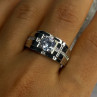 Mens 925 Sterling Silver CZ Ring Size 9.5