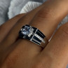 Mens 925 Sterling Silver CZ Ring Size 9.5