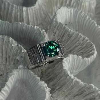 Mens 925 Sterling Silver CZ Ring Sizable 9