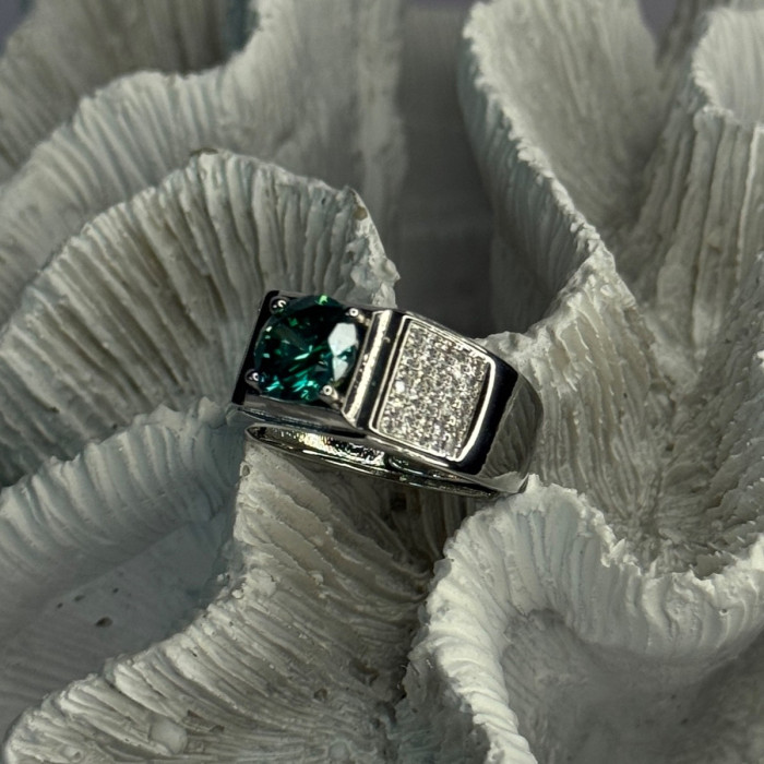 Mens 925 Sterling Silver CZ Ring Sizable 9