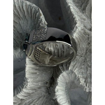 Mens 925 Sterling Silver CZ Ring Sizable 9