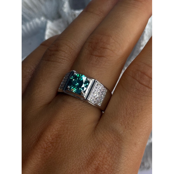 Mens 925 Sterling Silver CZ Ring Sizable 9