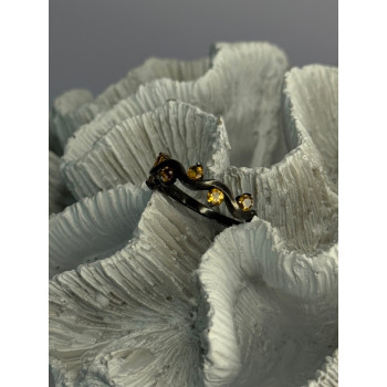 925 Sterling Silver Citrine Ring Size 9.5