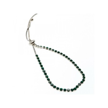 Bracelet Green CZ Slipknot Clasp