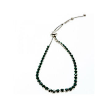 Bracelet Green CZ Slipknot Clasp
