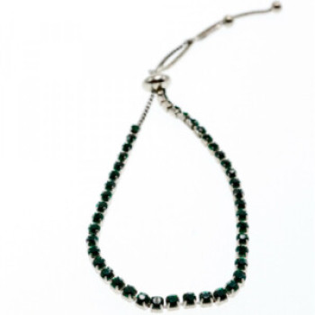 Bracelet Green CZ Slipknot Clasp