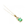 10K YELLOW GOLD TSAVORITE & DIAMONDS CHAIN WITH PENDANT
