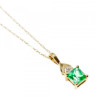 10K Yellow Gold Tsavorite & Diamonds Chain With Pendant