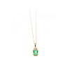 10K YELLOW GOLD TSAVORITE & DIAMONDS CHAIN WITH PENDANT