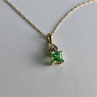 10K Yellow Gold Tsavorite & Diamonds Chain With Pendant