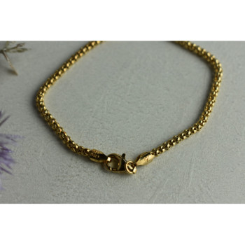 925 Sterling Silver Gold Plated Bracelet Italy Size 7.3 In