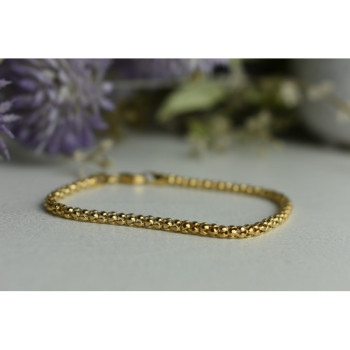 925 Sterling Silver Gold Plated Bracelet Italy Size 7.3 In