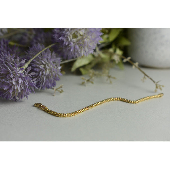 925 Sterling Silver Gold Plated Bracelet Italy Size 7.3 In