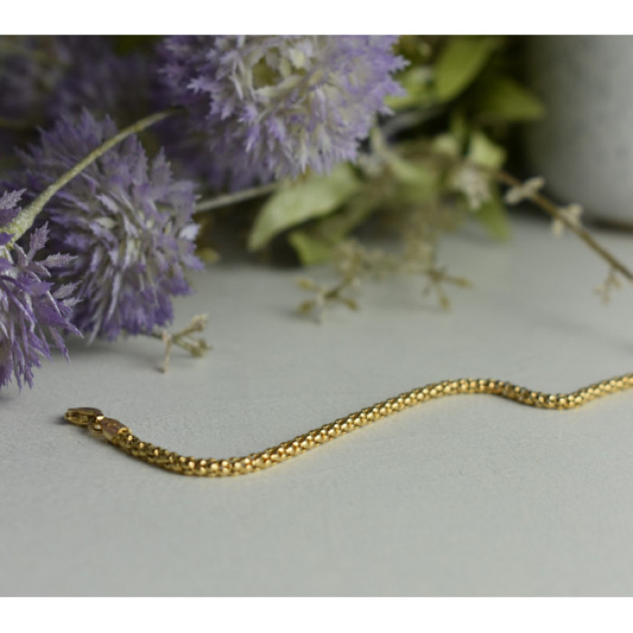 925 Sterling Silver Gold Plated Bracelet Italy Size 7.3 In