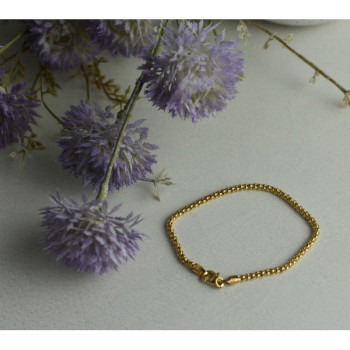 925 Sterling Silver Gold Plated Bracelet Italy Size 7.3 In