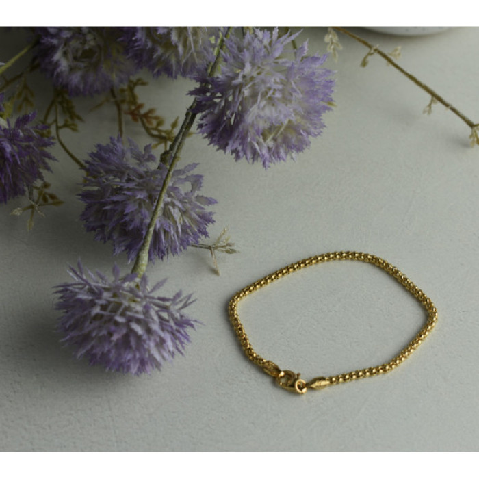 925 Sterling Silver Gold Plated Bracelet Italy Size 7.3 In