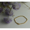 925 Sterling Silver Gold Plated Bracelet Italy Size 7.3 In
