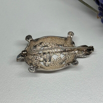 925 Sterling Silver Turtle Brooch