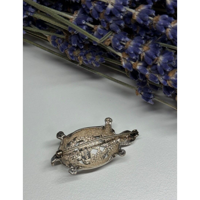 925 Sterling Silver Turtle Brooch