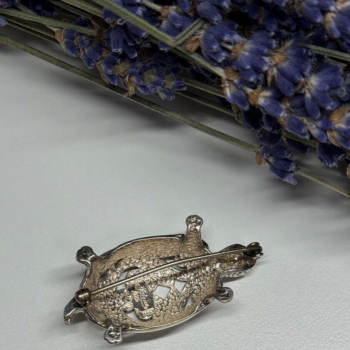 925 Sterling Silver Turtle Brooch